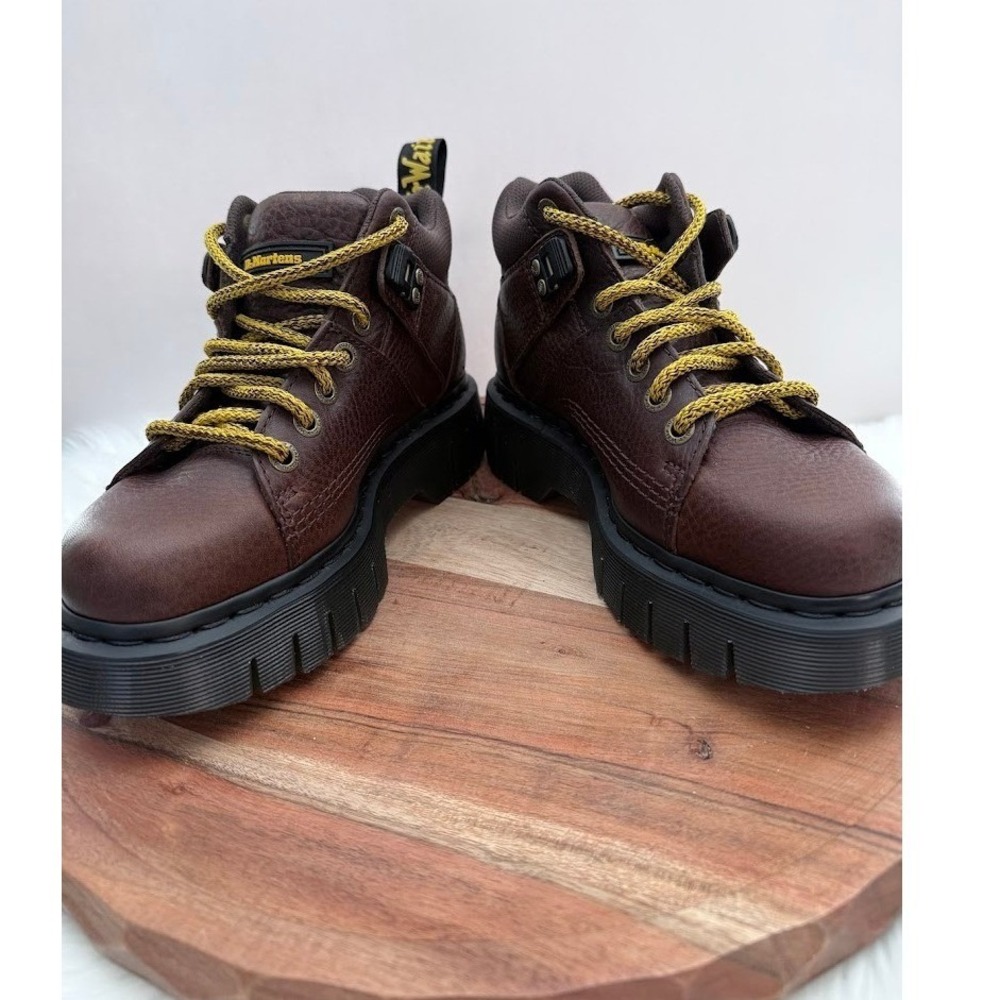 Dr Martens Woodard Boots Brown Leather Chunky Robust Sole Lace Up Size 7 M/ W 8 - Picture 6 of 9